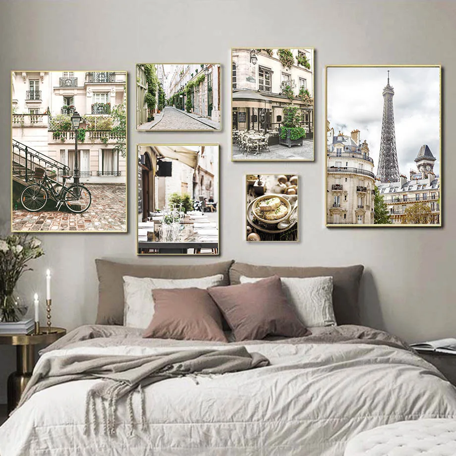 

Настенная картина с изображением Парижа, башни, улица, розы, цветов, растений, еды, настенная Картина на холсте, скандинавские плакаты и прин...