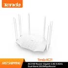 Двухдиапазонный Wi-Fi роутер Tenda AC21, гигабитный 2,4 ГГц, 5,0 Мбитс, с 6 антеннами с высоким коэффициентом усиления