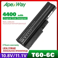 apexway 6 cells laptop battery for lenovo thinkpad r500 r60 r60e r61 r61e r61i t60 t60p t61 t61p z60m z61e t500 w500 sl400 sl500