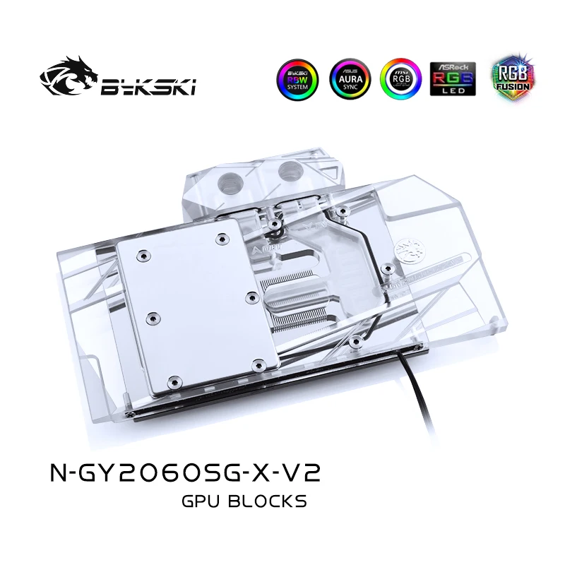 Водный блок Bykski для GALAX GAINWARD RTX 2070/2060/1660Ti/1660/с полным покрытием медная