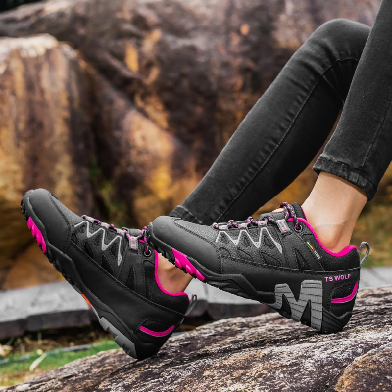 

Women Sneakers Genuine Leather Waterproof Hiking Shoes Outdoor Sports Trekking Climbing Shoes Sneakers Women Zapatillas Mujer