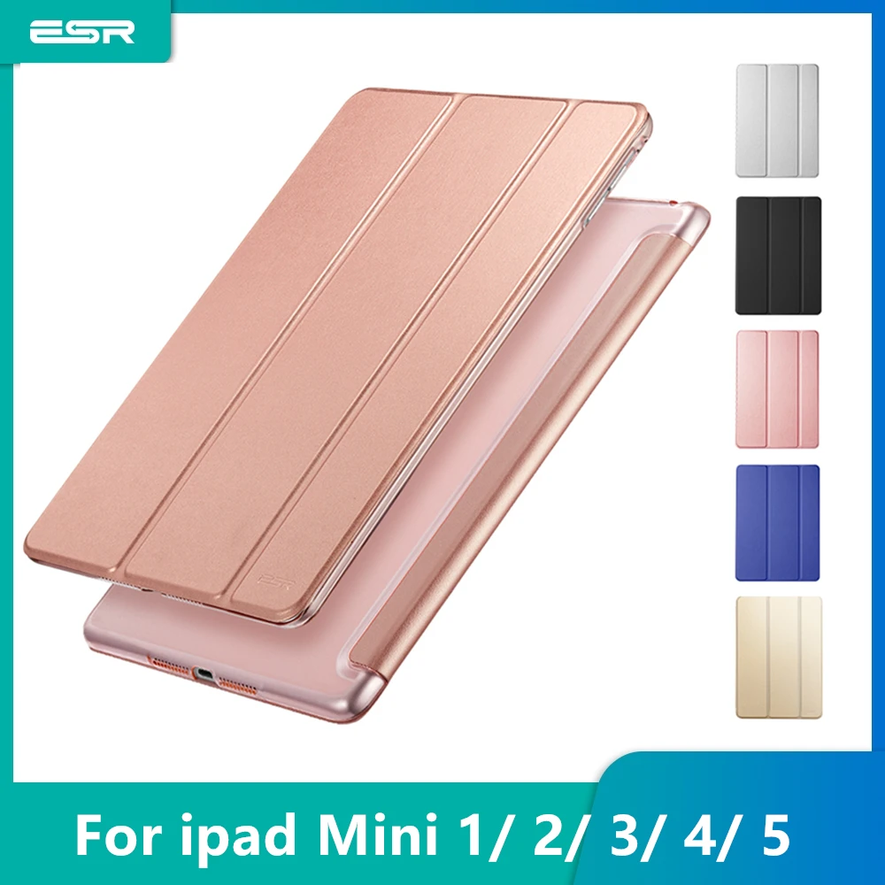 ESR из искусственной кожи чехол для iPad Mini 5 4 3 2 1 Фолио мягкая задняя трехслойная Подставка Авто спящий Пробуждение смарт-чехол для iPad Mini 5