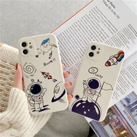 cute astronaut phone case for iphone 12 mini 11 pro max xs max x xr 6 7 8 plus shockproof soft silicone back cover
