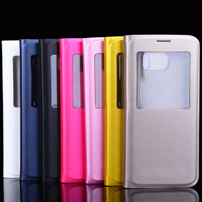 slim window view flip cover shockproof leather case cell phone carrying bag mask for samsung galaxy s8 s8 plus s7 s7 edge free global shipping