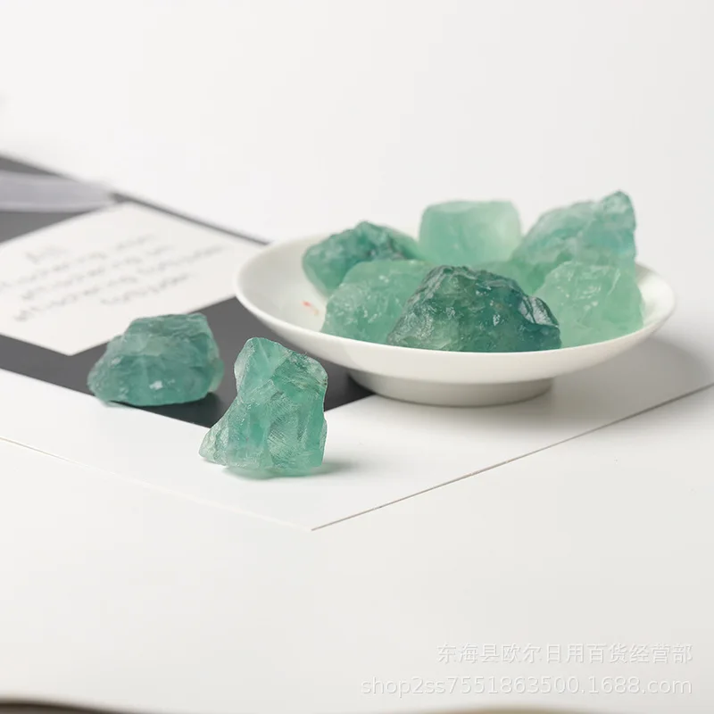 

Natural Stone Crystal Mineral Green Fluorite Stone Home Decoration Carving DIY Material Energy Wheel Pulse Healing Crystal
