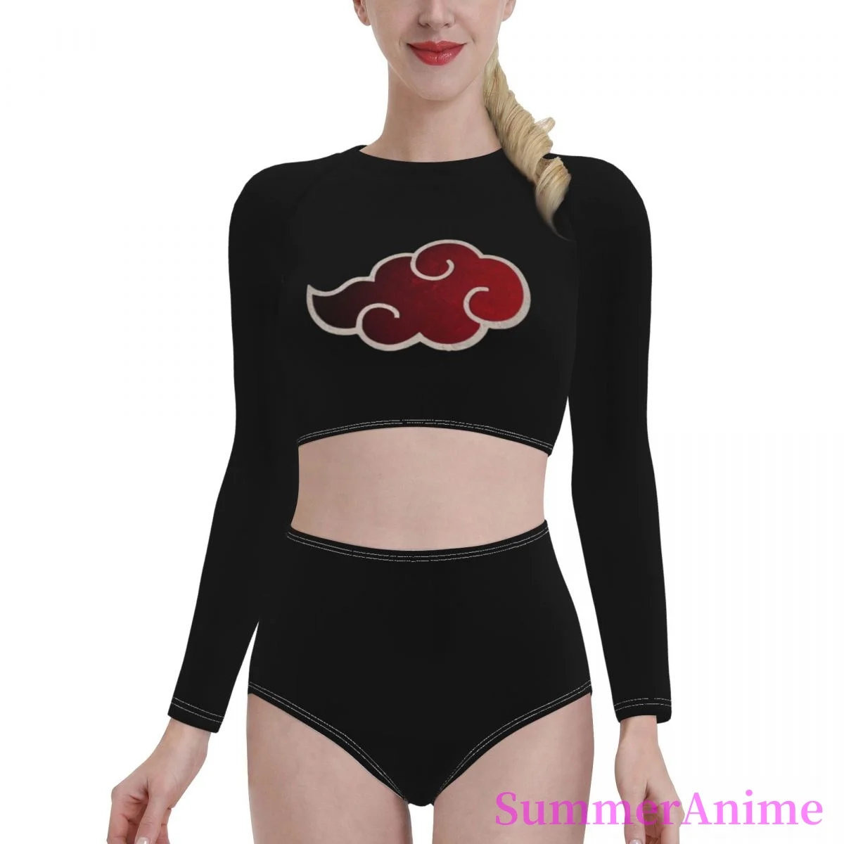 

Bikinis Akatsuki (15) Exotic 2021 Women Long Sleeve Swimsuit high Waist 2 piece woman set Japanese Anime bathing suit SwimSuit