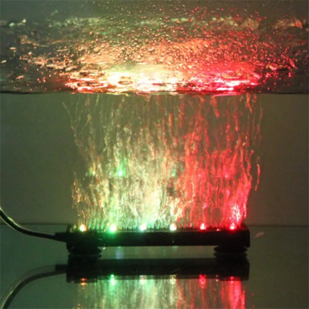 RGB LED Light Aquarium Fish Tank Light Submersible Light Air Bubble Lamp Making Oxygen with Remote Control for Fish Tank