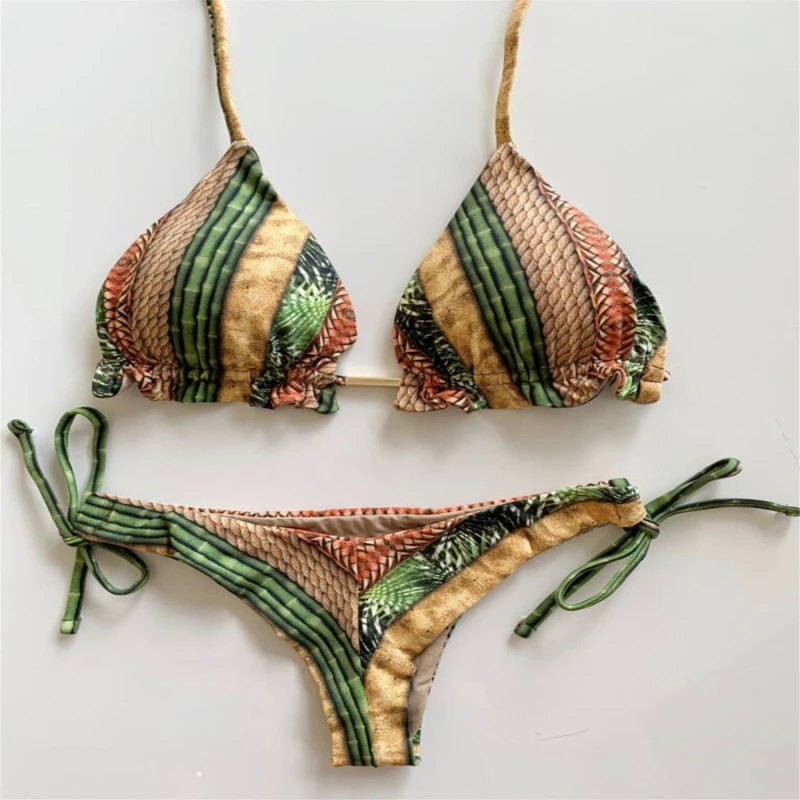 

2021 Popular Womens Beachwear Sexy Bikini Set Hot Stamp Sport Swimwear Push-Up Padded Swimsuit Bodysuit Exquisite Bather Swimwea