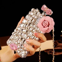 diy colorful diamond flower perfume bottle case for iphone 11 pro xs max xr x 8 7 6s plus samsung note10 9 8 s10e s10 s9 s8 plus