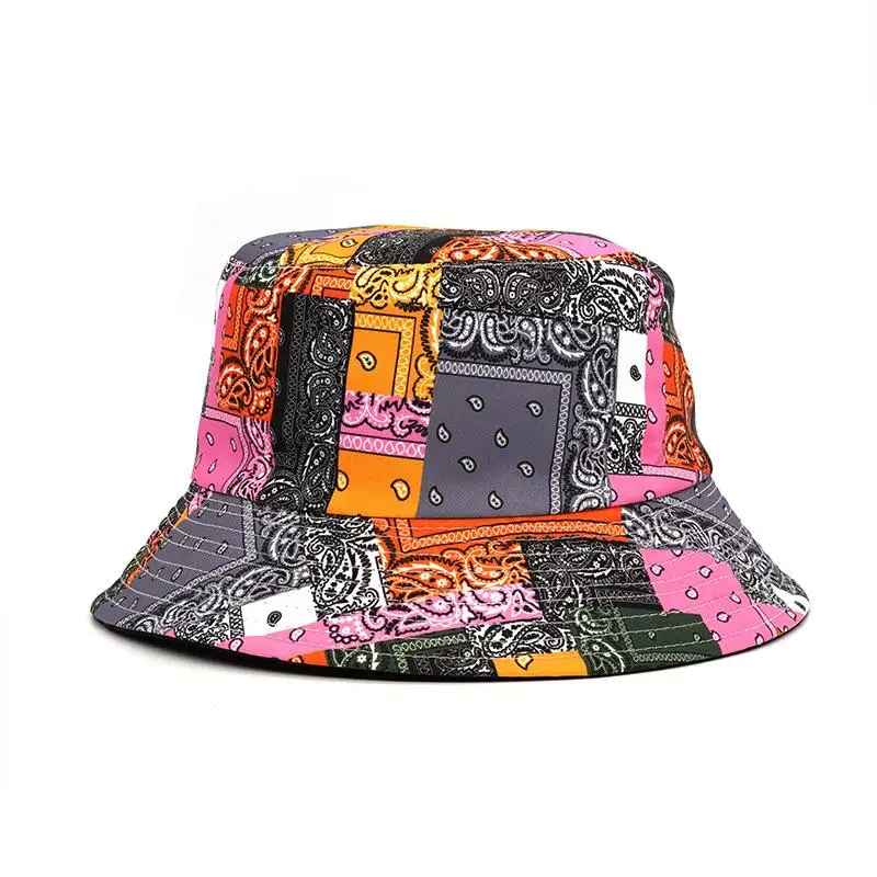 

LDSLYJR Cotton Patchwork Pattern Bucket Hat Fisherman Hat Outdoor Travel Hat Sun Cap Hats for Men and Women 390