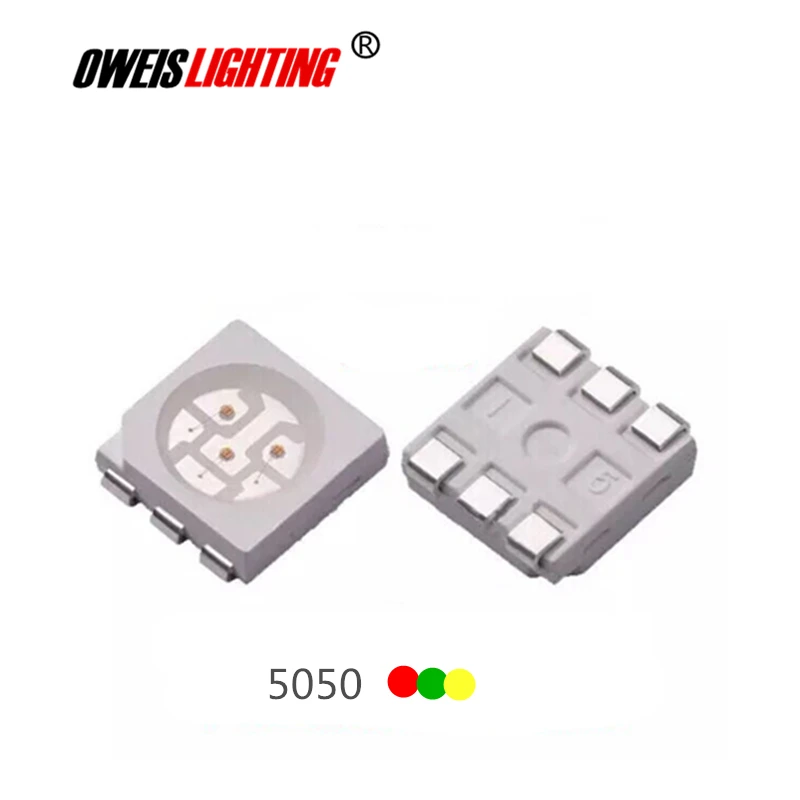 50 шт. 5050 RGY светодиодный PLCC 6 общий анод (красный + зеленый желтый) 0 2 W 60mA светильник