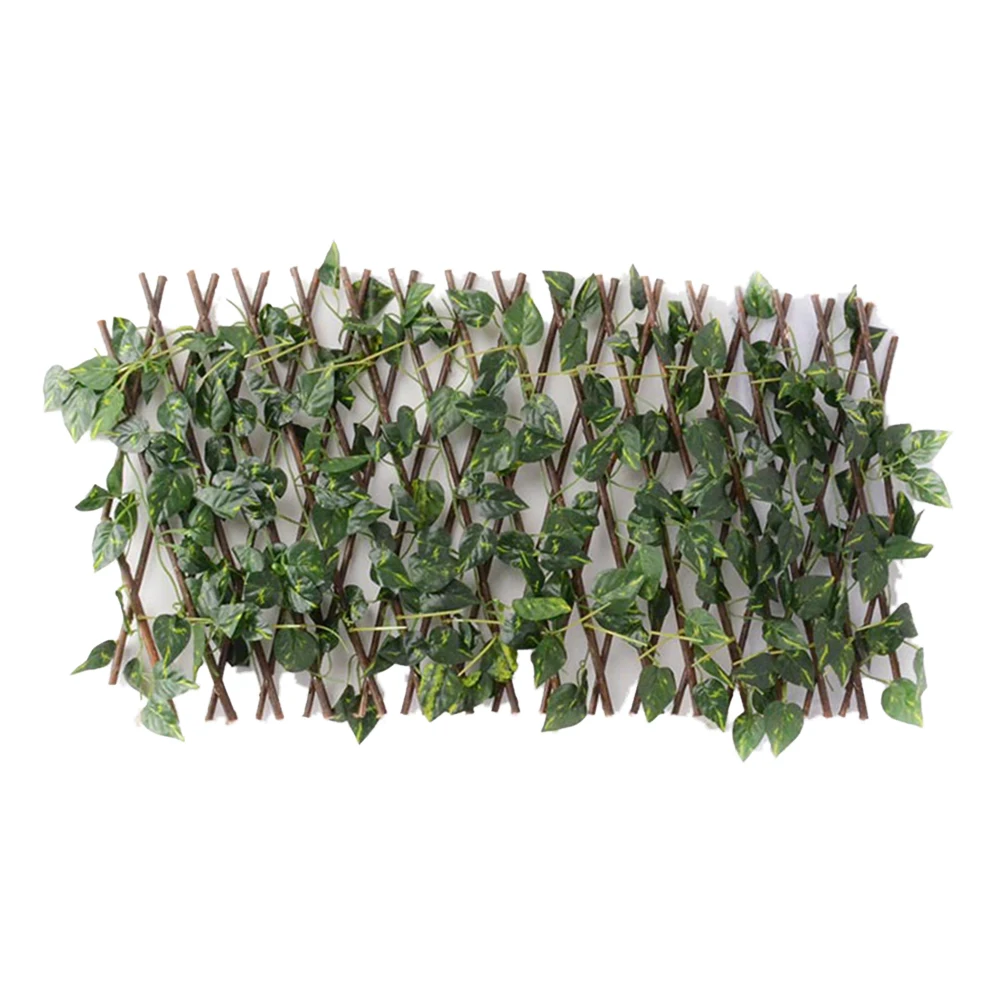 

Artificial Garden Plant Privacy fence Garden border Screen Expanding Leaf Trellis Wooden Hedge Fence garden decoration outdoor