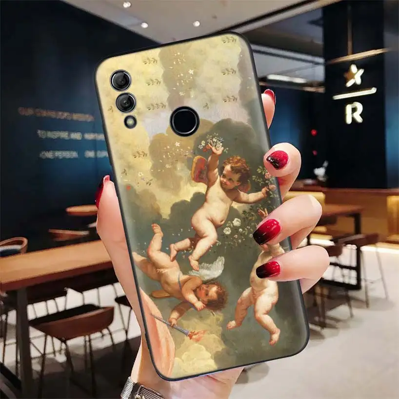 Чехол для телефона Angel Cupid черный чехол с рисунком Huawei Y9 Y5 Y6 Y7 2019 Honor 10 9 Lite 9X 8X 8S 8A 7X 7A
