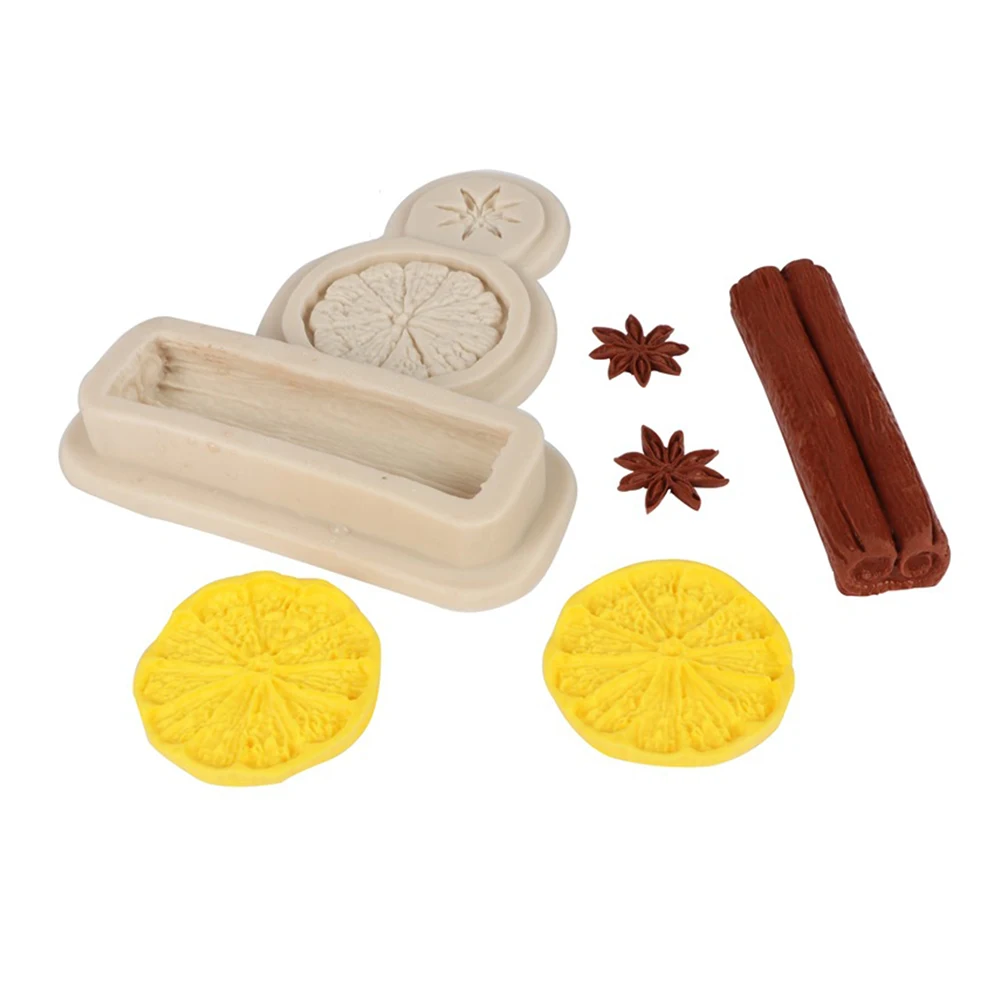New Silicone Mold Leaf Fondant Star Anise Cinnamon Lemon Mold Cake Decorating Tool Cupcake Baking Candy Polymer Clay Gumpaste