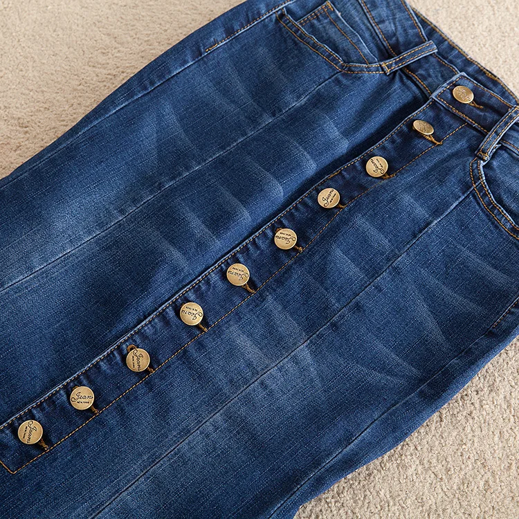 Plus Size XS-8XL Women Denim Skirt Saias Trumpet Mermaid Skirt Spring Autumn Jeans Bodycon Maxi Long Skirts Ropa Faldas Cortas