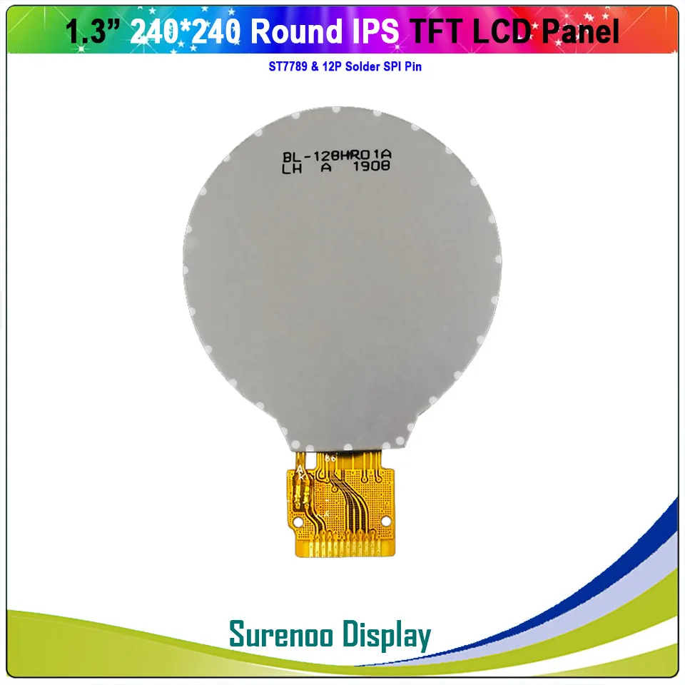 1,3 дюймов Круглый Круг круговой 240X240 ips серийный SPI ST7789 TFT ЖК-дисплей модуль экран панель с 12P припоя