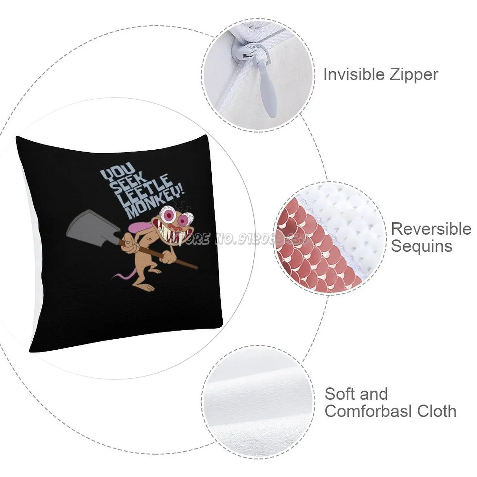 Обезьяна Рен и стимпи шоу искусство улыбка блестящая наволочка модная подарок