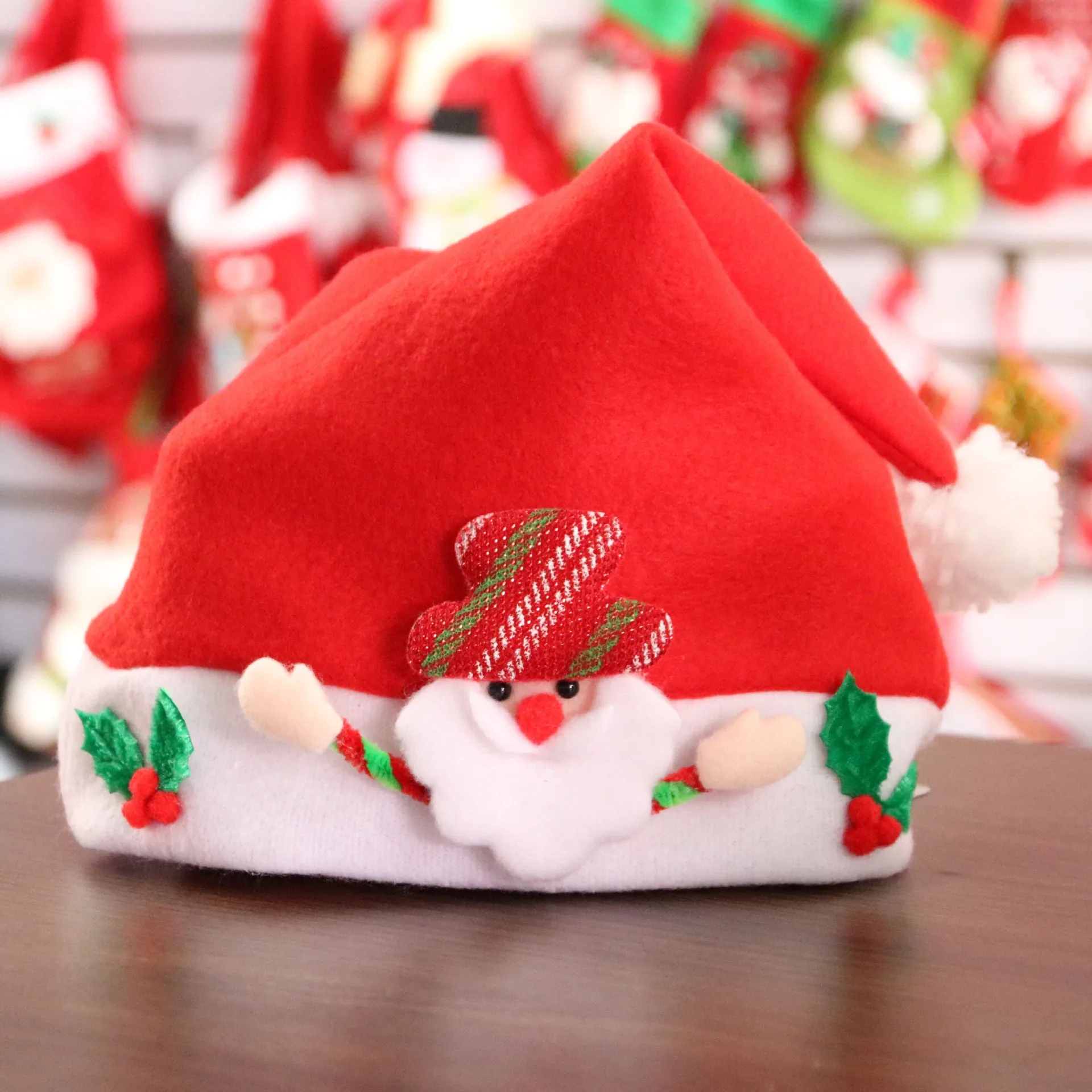 Santa Claus hand Рождественская шапка детская Нетканая тканевая шапка детская коническая шапка Санта Клауса лося шапка с помпоном малыш канун Рождества вечерние аксессуары для волос - Цвет: Santa Claus hand