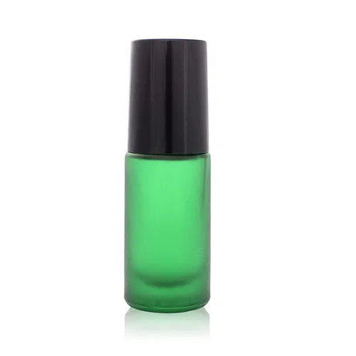 5PCS Green 5 мл цветная стеклянная с роликом бутылочки эфирное масло портативный парфюм эфирное масло роликовый шар пустой косметический контейнер - Цвет: 5PCS Green