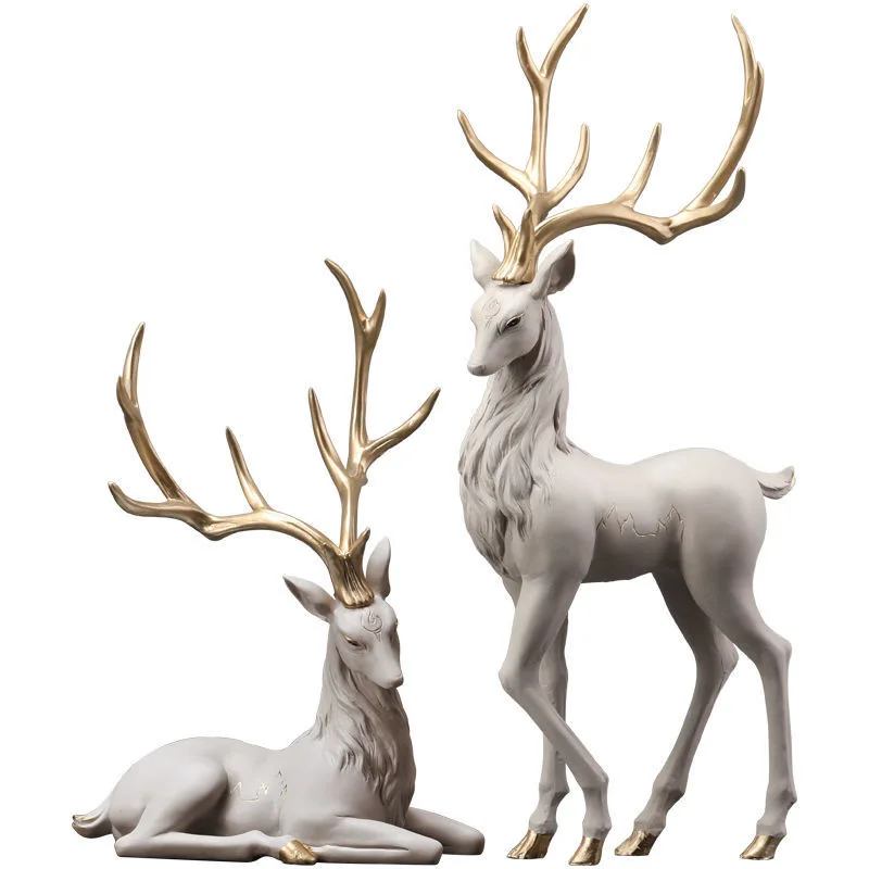 

high quality Resin Elk Ornament Statue Figurine Abstract Home Furnishing Living Room Decoration 2022 1PCS