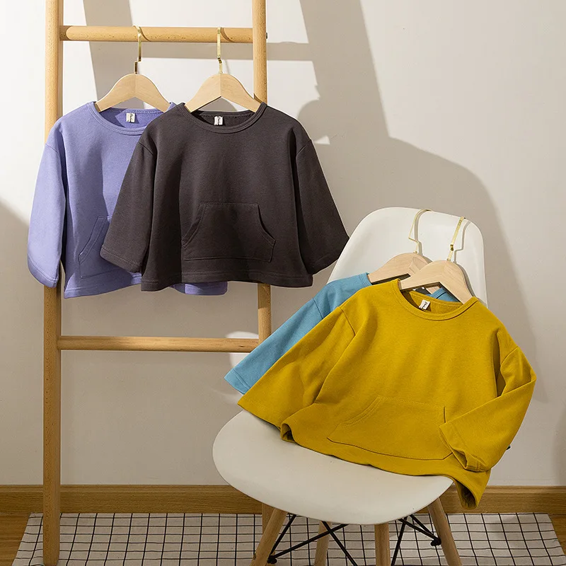 2020 модная детская одежда весна-осень Детская футболка с длинным рукавом для