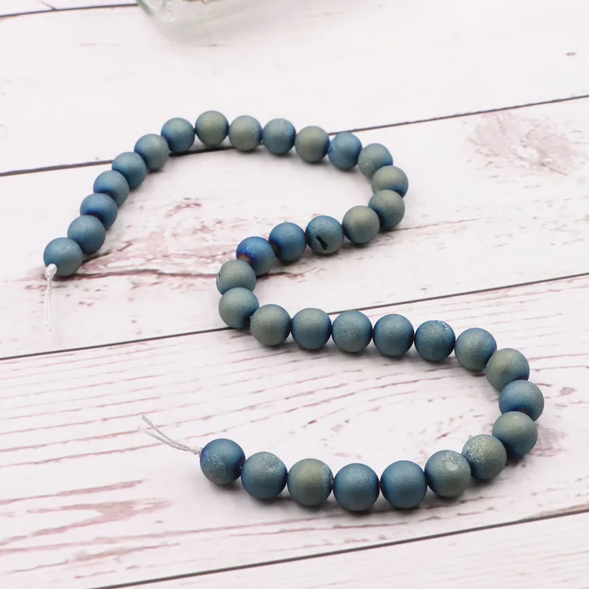 Оптовая продажа Новинка круглый натуральный кварц Geode агатовый камень бусины для