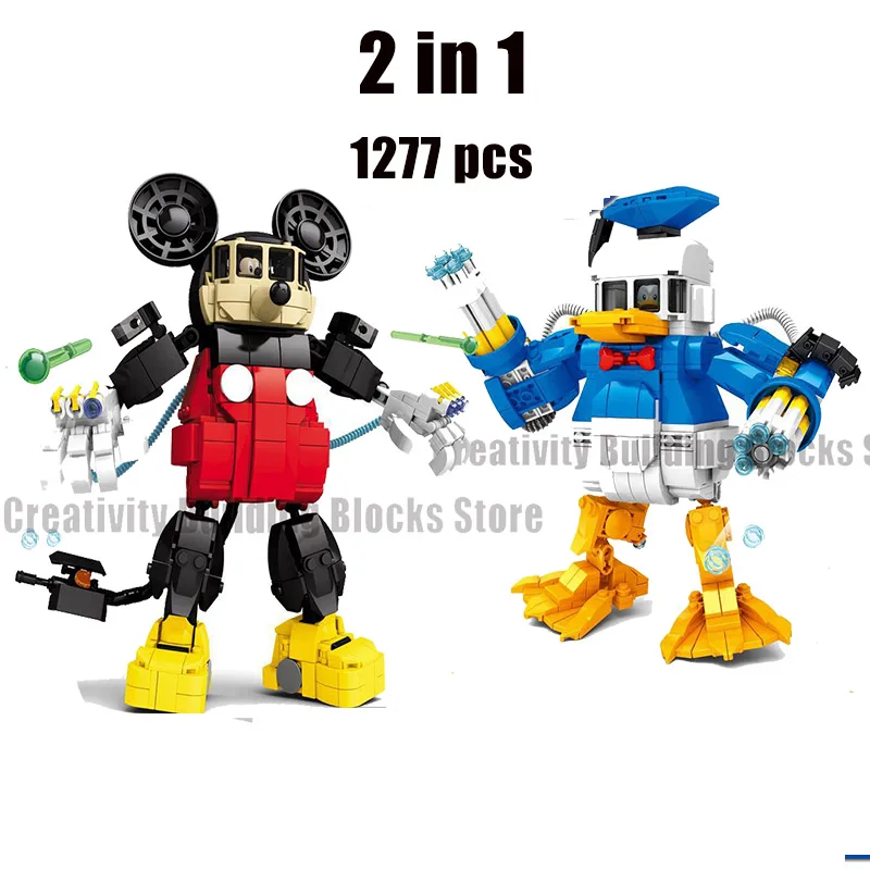 

2021New Disney Cartoon Character Mickey Old Duck Mecha Robot Model Building Block Set Children's Toys Children's Christmas Gifts
