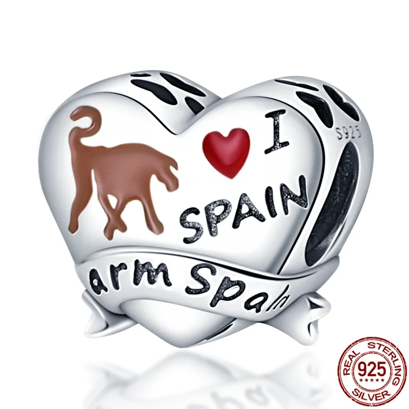 

2022 New plata charms of ley 925 Silver Bull Heart Charm Beads Fit Original Pandora Bracelets For Women DIY Jewelry