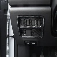 abs chromecarbon fiber car left middle control box decoration cover trim for renault koleos 2017 2018 accessories car styling