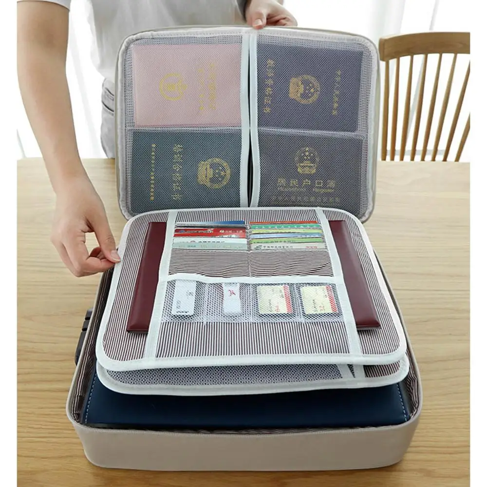 

Visible Password Double Layer Files Bag Briefcase Documents Pouch Business Travel Tote Organizer Home