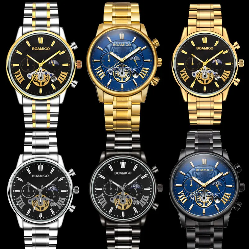 Часы BOAMIGO мужские спортивные механические водонепроницаемые|Кварцевые часы| |