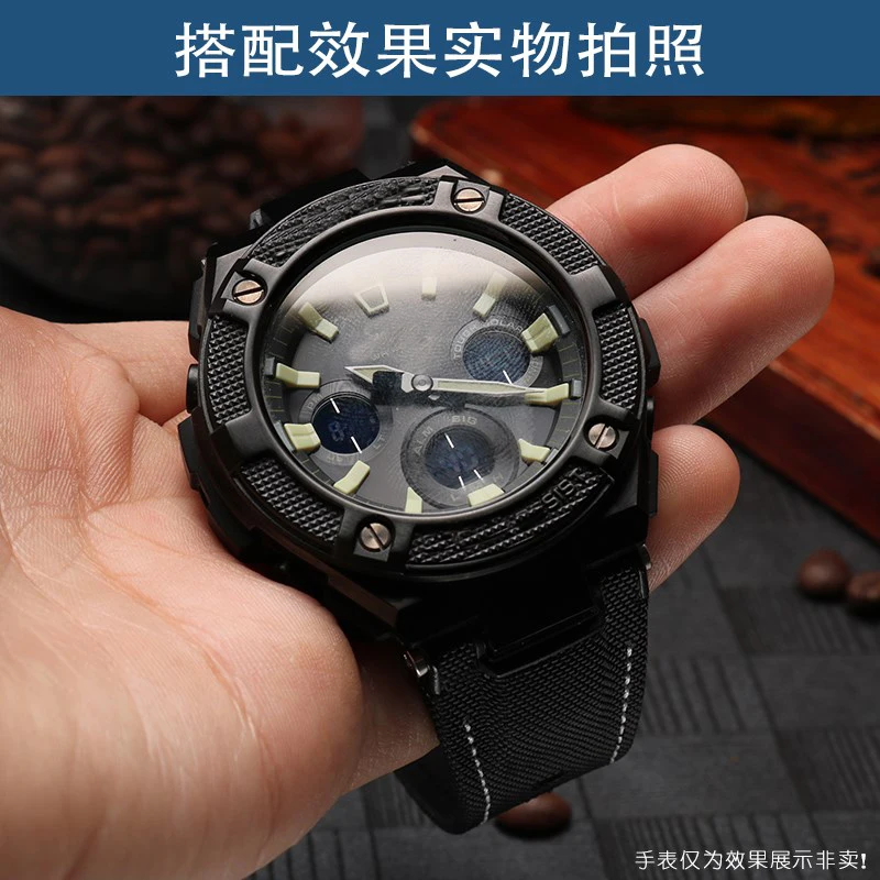 Watch Band Nylon Strap for Casio  MTG-B1000 D-B1000B-1A Wristband Bracelet Genuine Leather Man 26*14mm