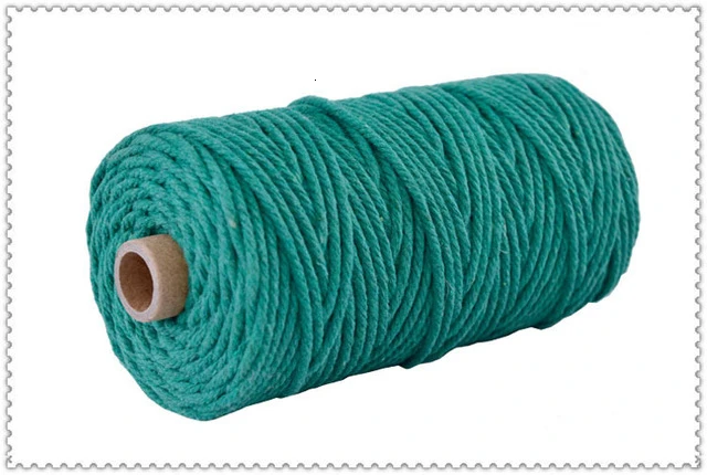 Green 22 цвета, 100 м, 109 ярдов, цветная, цветная, ручная работа, длинный, макраме, хлопок, скрученный шнур, 3 мм, ручная работа, плетеная проволока - Цвет: Green