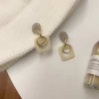 resin new square ethnic indian earrings geometric vintage tea earrings big jewelry for women