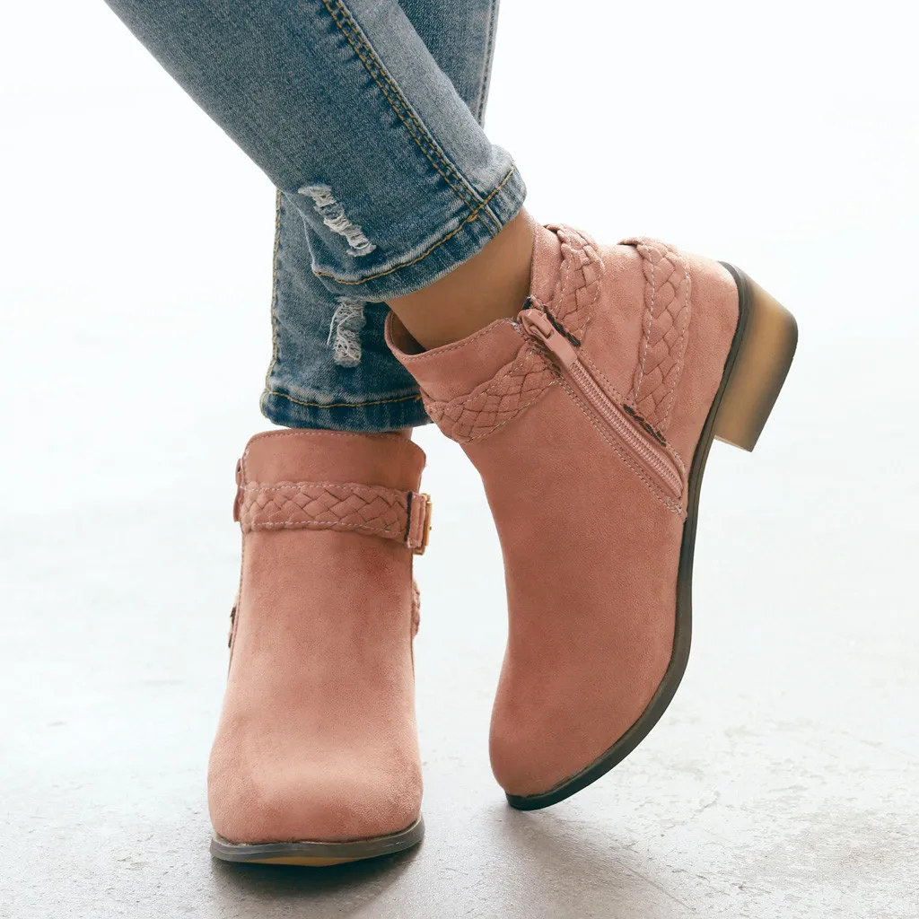 SAGACE/женские ботинки для отдыха в римском стиле однотонные полусапожки на низком