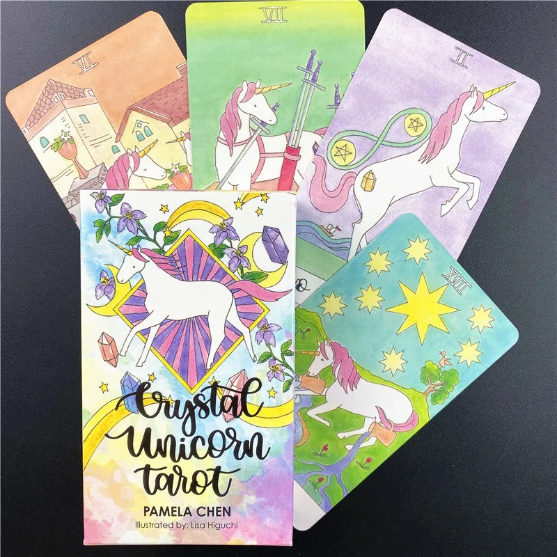 Высококачественные Единорог из горного хрусталя Tarot карты Семейные праздничные