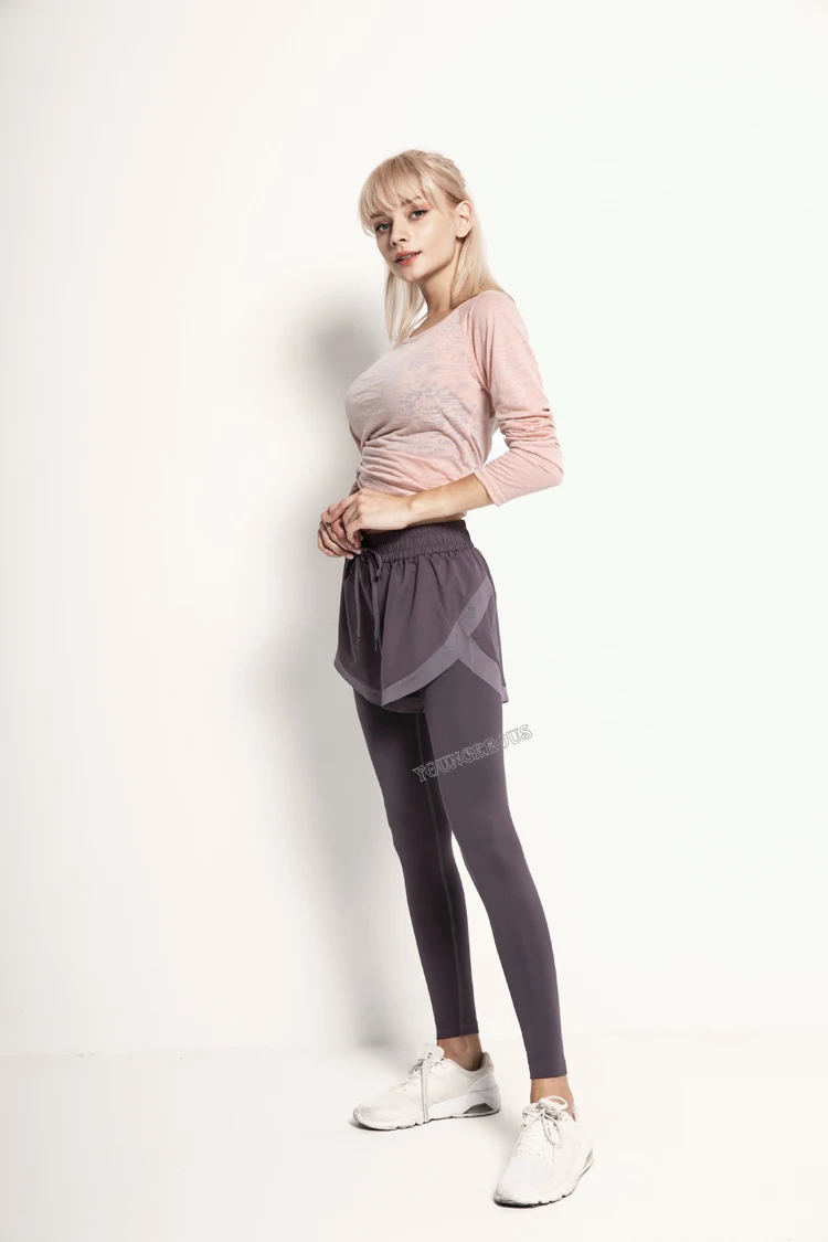

Quick Dry High Waist Leggings Yoga Seamless Workout Yoga Fitness Two Pants