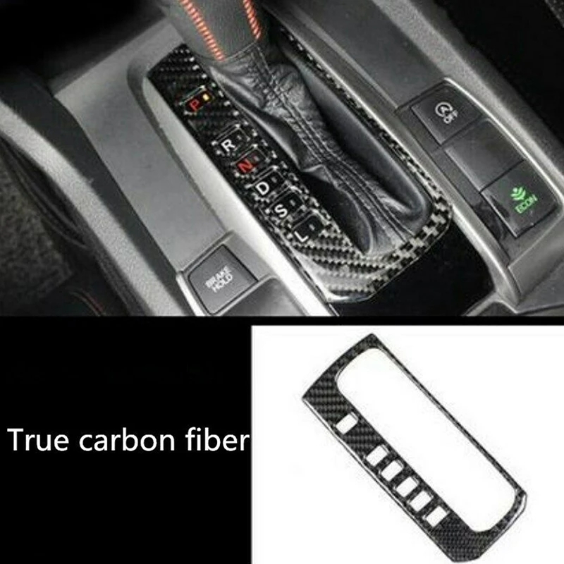 

for Honda Tenth Generation Civic 2016-2019 Car Carbon Fiber Gear Button Frame Carbon Fiber Sticker Left Drive