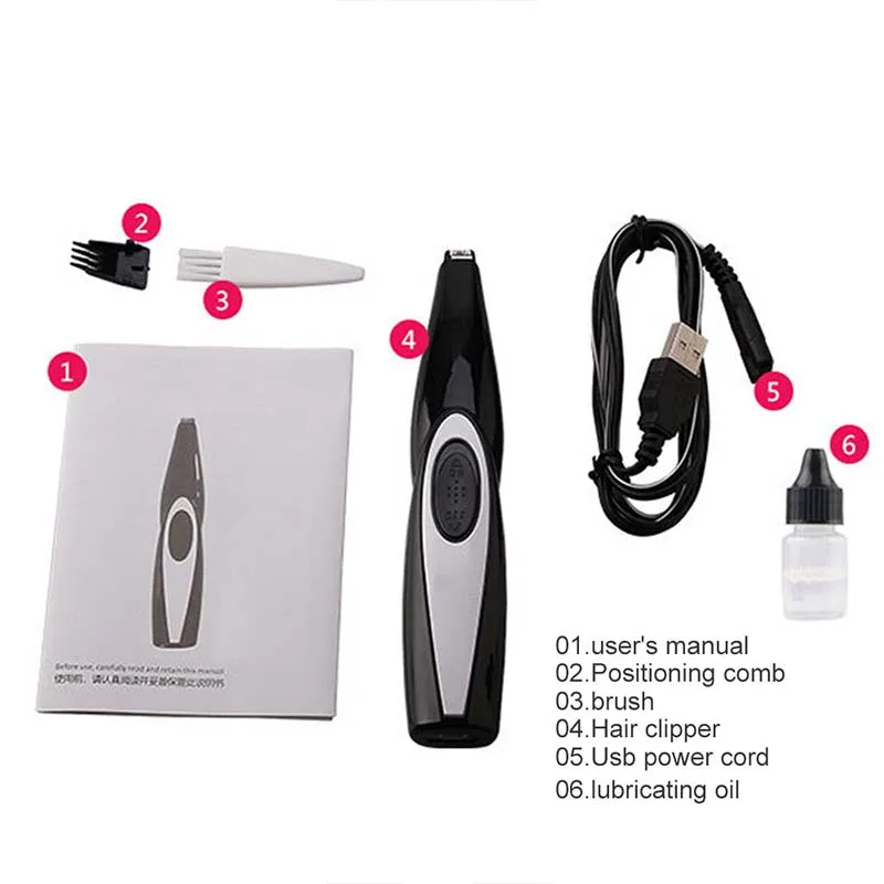 

Pet Foot Hair Trimmer Dog Clippers Professional Low-noise Dog Growing Clipper USB Rechargeable Butt Ear Eyes Hair Cutter Remover