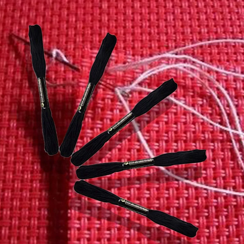 Цвет: белый черный нитки мулине для вышивания декоративным стежком шитье моток