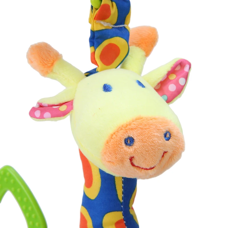 

Plush Infant Toys Baby Development Giraffe Animal Handbells Rattles Handle Toys Stroller Hanging Teether Baby Toys 0-12 Months