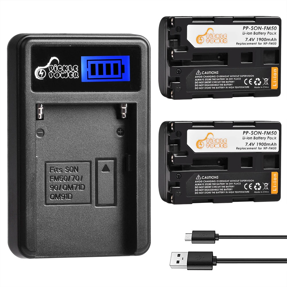 2шт 1900mAh NP FM50 батарея камеры + LCD USB зарядное устройство для Sony F550 F570 F770 F750 F960 F970 FM500H