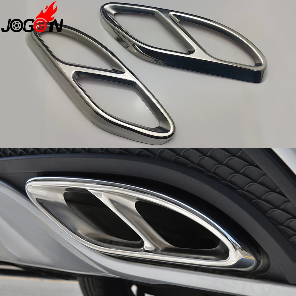 Для Mercedes Benz A B C E GLC GLE CLA класс W205 X253 W213 Нержавеющая сталь заднего двойной