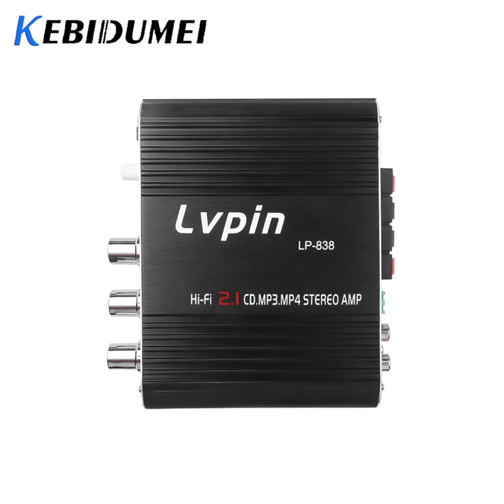 Kebidumei мини Hi Fi стерео усилитель CES для LVPIN 12 В 200 Вт MP3 автомобильное радио аудио