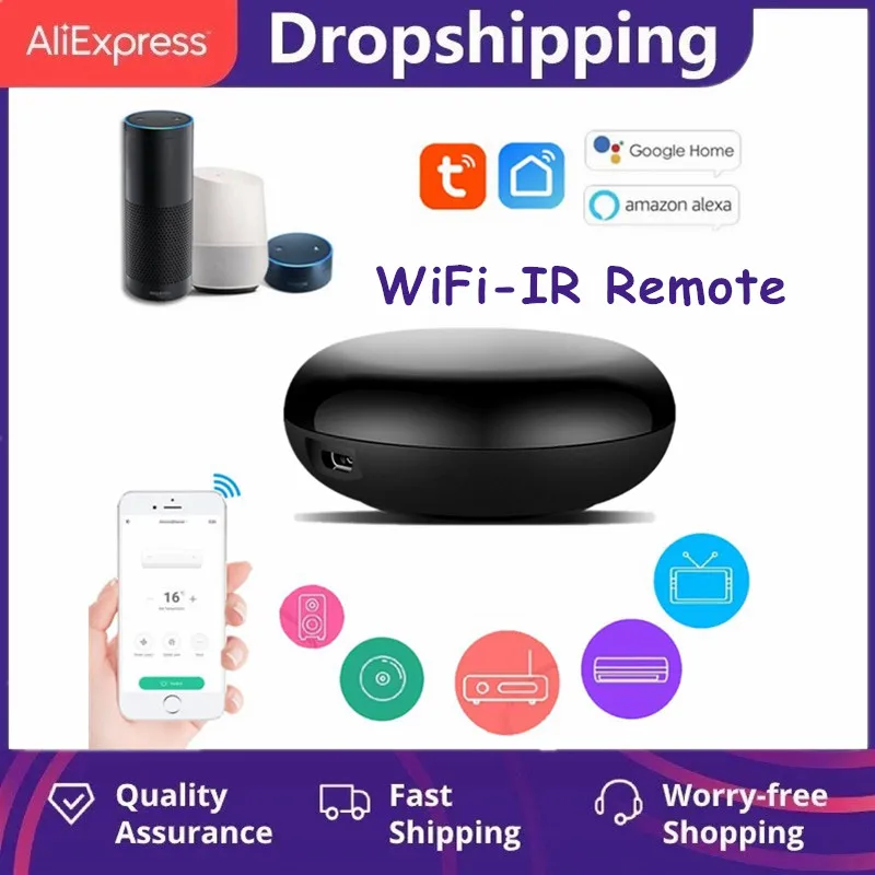 

New Wi-Fi Smart IR Remote For TV DVD AUD AC Air Conditioner Tuya Smart Life APP Voice Control Work With Alexa Google TSLM