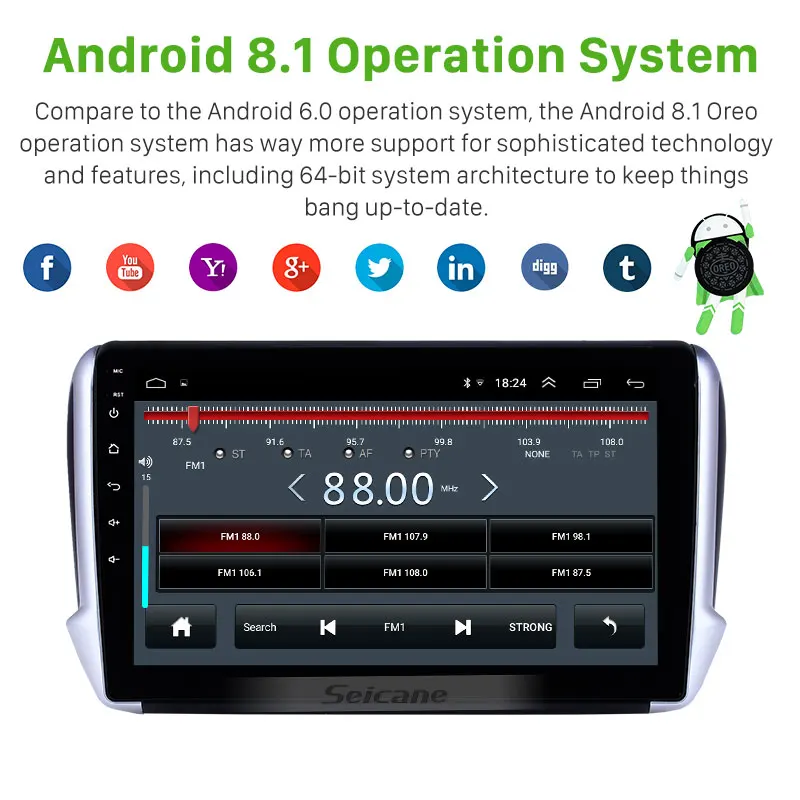 Seicane 10 1 дюймов Android 8 автомобильное радио аудио GPS устройство плеер для 2014 2015 2016