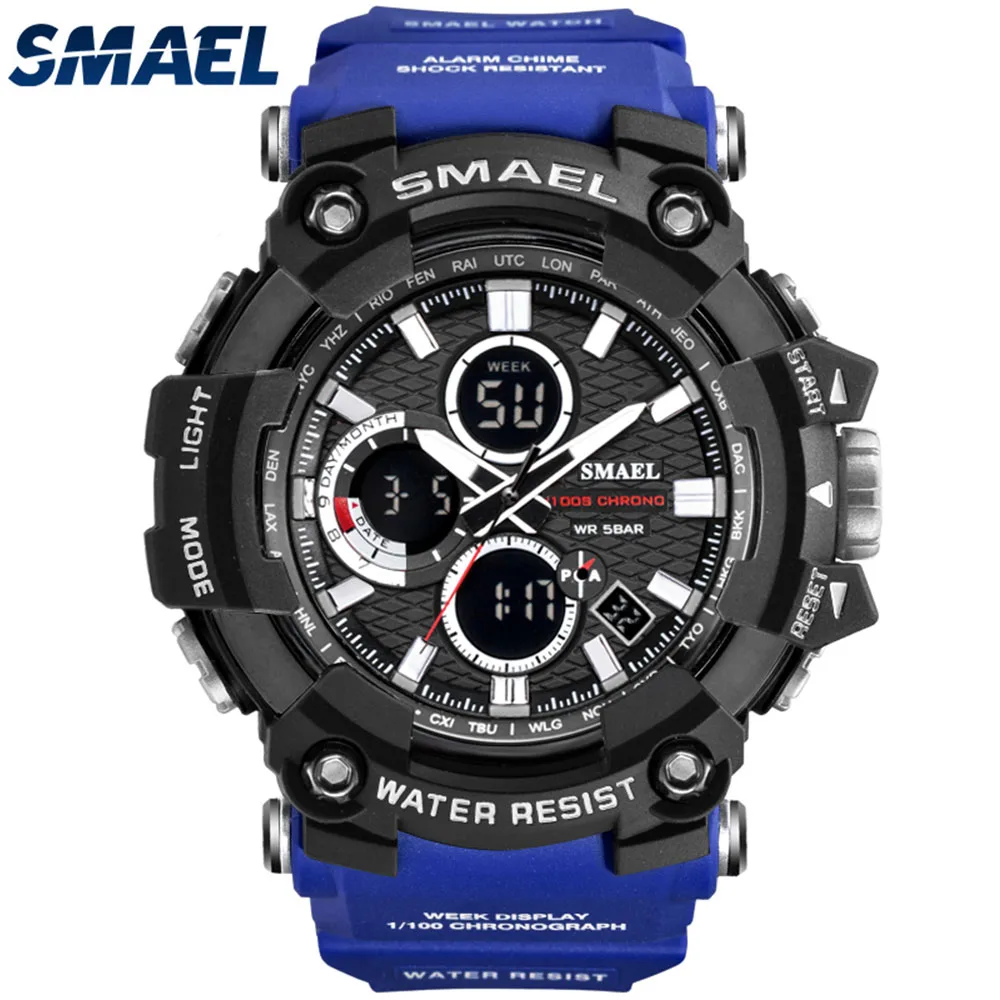 

SMAEL Sport Watches Waterproof Men Watch LED Digital Watch Military Male Clock Relogio Masculino erkek kol saati 1802B Men Watch