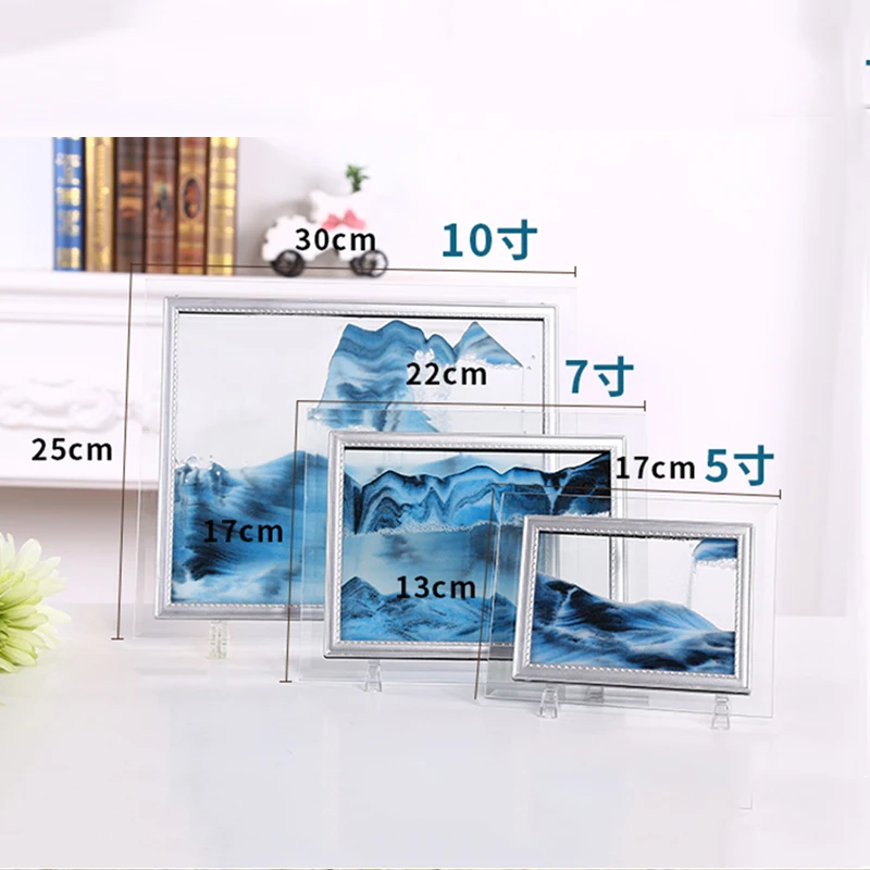 

Dynamic Liquid Sand Painting, Glass Frame, Landscape Painting, Artwork, Table Setting, Home Decoration Accessories and Gifts