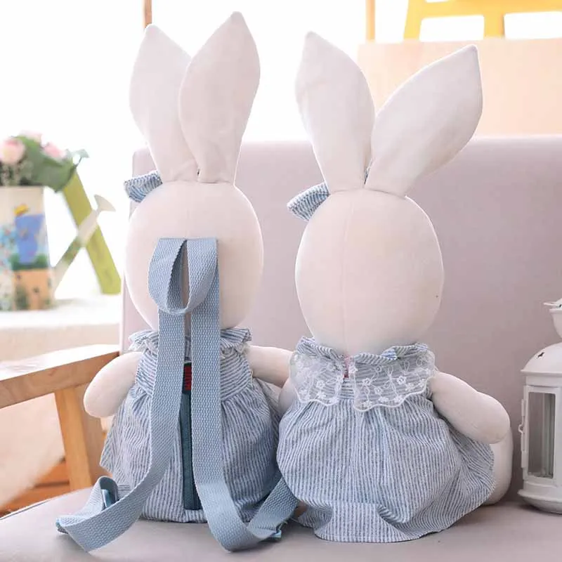 45/60/75/95cm New cartoon Bunny doll soft rabbit pillows Dressed style backpack Kid's school bags Soothe dolls for babies | Игрушки и