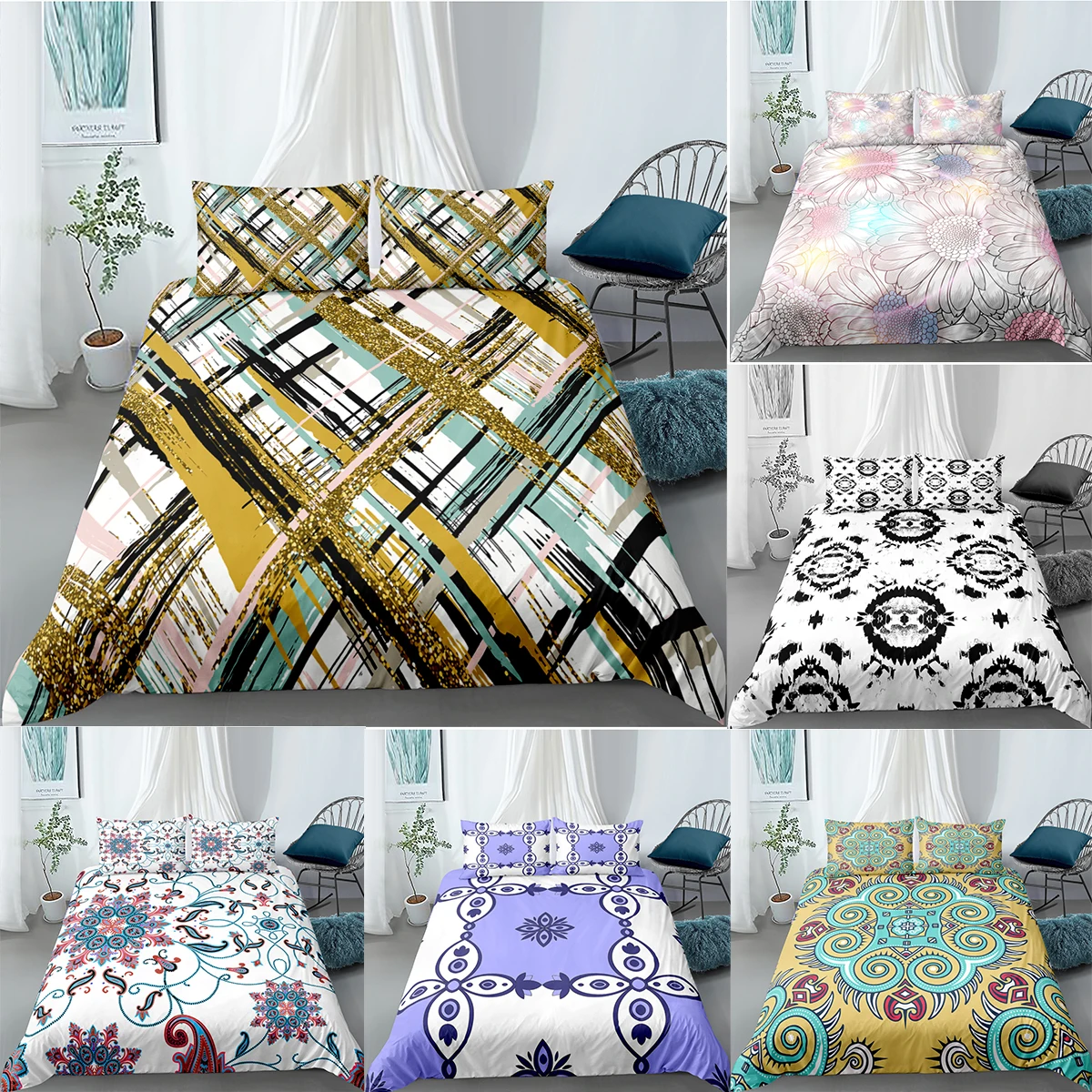 Богемное одеяло роскошные комплекты постельного белья пододеяльник с